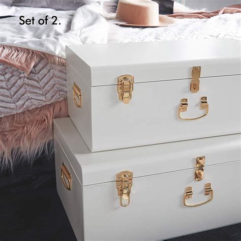 lockable metal box to fit inside trunk|decorative metal storage trunk.